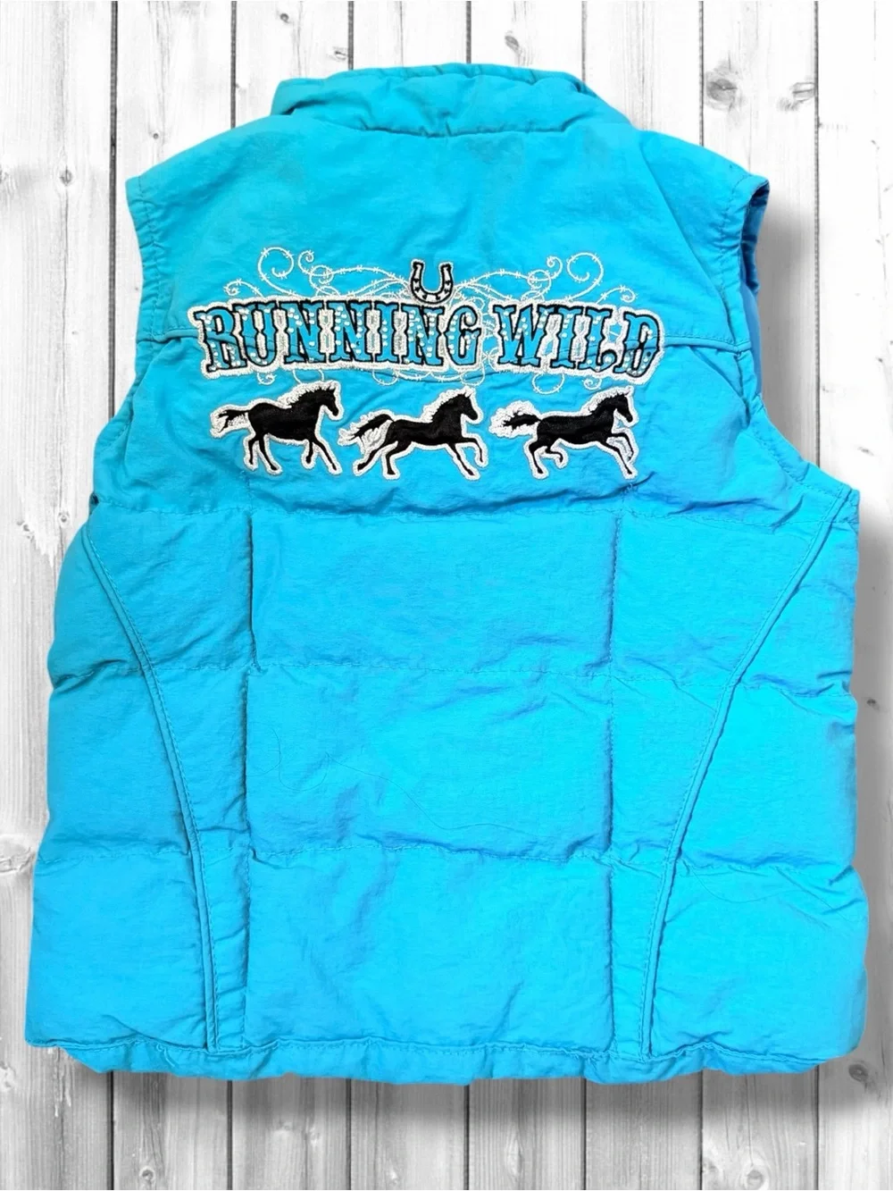 🌹Cowgirl Hardware Kids Teal Puffer Vest